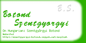 botond szentgyorgyi business card